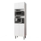 Paneleiro Alto com Nicho Micro-Ondas 4 Portas Lara Branco