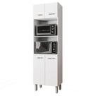 Paneleiro Alto Com Nicho Micro-ondas 4 Portas Lara Branco