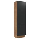 Paneleiro Armário de Cozinha 60 cm 3 Portas Rustic/Preto Agata Madesa