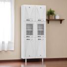 Paneleiro Armário de Cozinha Aço 80cm com Vidros 6 Portas Multimóveis CR20532