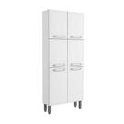 Paneleiro Armário Duplo Multiuso Organizador Alto 6 Portas 5 Prateleiras Evidence Cozinha Branco