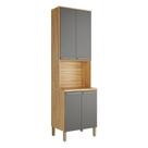 Paneleiro com 4 Portas e Espaço para Micro-ondas 100% Mdf Itália Espresso Móveis Paneleiro com 4 Portas e Espaço para Micro-ondas 100% Mdf Itália Espresso Móveis