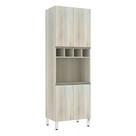 Paneleiro com Nicho de Microondas Luciane 70cm 4 Portas e 1 Nicho Luci