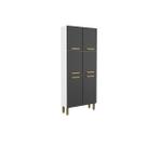Paneleiro Cozinha Modulado Bella c/ 6 Portas 80cm Grafite Bertolini