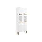 Paneleiro Cozinha Modulado Bella c/ 6 Portas c/ Vidro 80cm Branco Bertolini