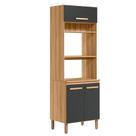 Paneleiro Cozinha Torre Quente Intenza 70cm 3 Portas Freijó/Chumbo - Nicioli
