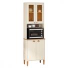 Paneleiro Cristaleira Tunisia 4 Portas Off White com Canelato Atualle