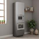 Paneleiro de Cozinha 60cm com Rodapé para Micro-ondas e Forno de Embutir 1 Porta e 1 Gaveta Lumina