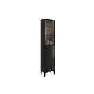 Paneleiro de Cozinha Alpha 2509 c/ 2 Portas (1 c/ Vidro) 50cm Preto - Carraro
