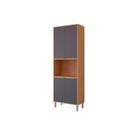 Paneleiro de Cozinha Esplêndida Torre Quente c/4 Portas 1 Forno 70cm Freijo/Titanium - MGM