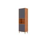 Paneleiro de Cozinha Esplêndida Torre Quente c/ 4 Portas e 1 Nicho p/ Forno 70cm Cinamomo/Titanium - MGM