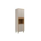 Paneleiro de Cozinha Modulado Allure Forno 4 Ptas 1 Basc Ripada 70cm Jequitiba/Gris Fosco - Linea Brasil
