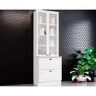 Paneleiro de Cozinha Modulado Cristaleira Americana 2 Portas c/ Vidro e 2 Gavetas Branco - Henn