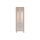 Paneleiro de Cozinha Modulado Cristaleira Eloise c/ 3 Portas (2 c/ Vidro Reflecta e 1 Basculante) e 1 Gaveta 70m Freijo/Off White - MGM