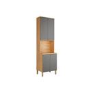 Paneleiro de Cozinha Napoli Prime c/1 Forno e 4 Portas 66x222cm Amendoa/Chumbo - Ronipa