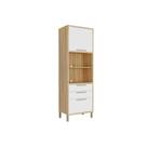 Paneleiro de Cozinha Syrah Torre Quente c/ 2 Portas e 2 Gavetas 74X225m Amendoa/Off White - Ronipa