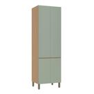Paneleiro Duplo 70cm 4 Portas Slim Luciane Móveis Freijó-verde Jade
