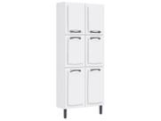 Paneleiro Duplo 80cm Para Cozinha Itatiaia New Premium Aço 6 Portas Branco Neve