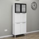 Paneleiro Duplo em Aço com Vidro 6 Portas Ipldv-70 Tarsila Itatiaia Preto/Branco Paneleiro Duplo em Aço com Vidro 6 Portas Ipldv-70 Tarsila Itatiaia Preto/Branco