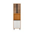 Paneleiro Duplo Vidro 4 Portas 60cm Ravena Freijo Uv Off Acetinado - SSX Multicoisas
