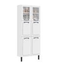 Paneleiro Itatiaia em Aço Branco 6 Portas 2 Vidros New Premium
