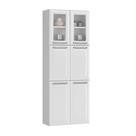 Paneleiro Itatiaia Luce 6 Portas 2 Vidros Alto Branco IPLDV-70