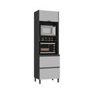 Paneleiro Itatiaia Lumina 70cm em Madeira Grafite/Fendi com Espaço para Forno