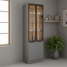 Paneleiro Lumina 4 Portas com Vidro Cinza - Telasul
