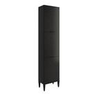 Paneleiro Miami 3 Portas 5 Prateleiras Carraro Preto Touch