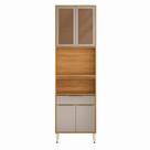 Paneleiro Plena 4 Portas 1 Gaveta com Vidro Cinamon/Nude - Demóbile