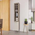 Paneleiro Simples Modulado Com Vidro Fidelitá Paris 35 Cm 2 Portas Nogal/Salinas Paneleiro Simples Modulado Com Vidro Fidelitá Paris 35 Cm 2 Portas Nogal/Salinas
