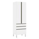 Paneleiro Torre 70cm 2 Portas 2 Gavetas e 1 Gavetão Pérola Luciane Móveis