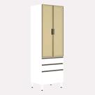 Paneleiro Torre 70cm 2 Portas com Vidro Reflecta Bronze 2 Gavetas 1 Gavetão Pérola Luciane Móveis Paneleiro Torre 70cm 2 Portas com Vidro Reflecta Bronze 2 Gavetas 1 Gavetão Pérola Luciane Móveis
