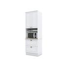 Paneleiro Torre Quente 2 Portas 4 Prateleiras Organizador Multiuso Para Cozinha Americana MDF Branco