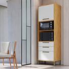 Paneleiro Torre Quente com 2 Portas 2 Gavetas e Espaço Micro-ondas 100% MDF Vicenza Espresso Móveis