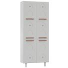Paneleiros em Aço Mirage New 6 Portas 5 Prateleiras Branco - Telasul