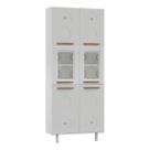 Paneleiros em Aço Mirage New 6 Portas 5 Prateleiras com Vidro Branco - Telasul