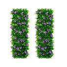 Paneles de Enrejado para Jardín Valla Extensible 200x40 cm con Flores Violetas