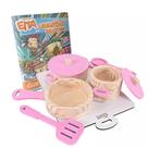 Panelinhas Educativas em Madeira Pinus Rosa Kit Livro Educativo