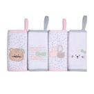 Paninho de Boca 38cm x 36cm Soft e Malha 4 Unidades - Oncinha e Gatinha - Papi Paninho de Boca 38cm x 36cm Soft e Malha 4 Unidades - Oncinha e Gatinha - Papi