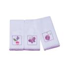 Paninho de boca bebe papi bordado joaninha kit c/3