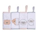 Paninho de boca Soft Friends c/ prendedor de chupeta 38CM X 36CM 04un - PAPI Estampa:Urso/Ovelha Paninho de boca Soft Friends c/ prendedor de chupeta 38CM X 36CM 04un - PAPI Estampa:Urso/Ovelha