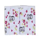 Paninho Pano de Boca Estampado kit 02 Peças com Prendedor de Chupeta Ursinho Branco 100 Algodão Enxoval Tecido Confortavel Baby Deluxe