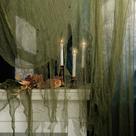 Pano assustador de Halloween da RunNico 400x91 cm verde