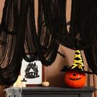 Pano assustador de Halloween RunNico 500 x 85cm - preto