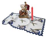 Pano Congá Umbanda E Candomblé Ogum Azul Decoração
