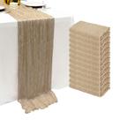 Pano de algodão bege Table Runner Seveups de 3 m para casamento, pacote com 12