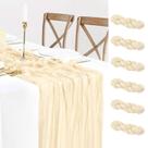 Pano de algodão Table Runner BLUETOP Cream Bege 90x305cm 6 unidades