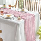 Pano de algodão Table Runner IVAPUPU, gaze boho rosa de 10 pés x6