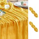Pano de algodão Table Runner Wokceer, 10 pés, gaze boho dourada, pacote com 2 Pano de algodão Table Runner Wokceer, 10 pés, gaze boho dourada, pacote com 2